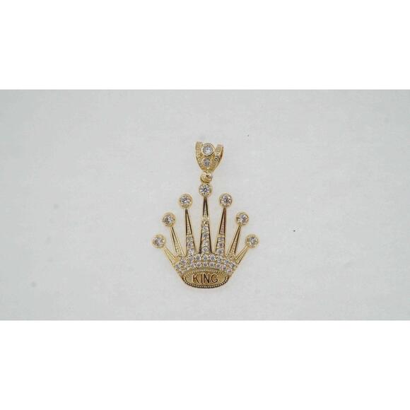 Vintage Estate Yellow Gold Pendant CZ Fine Jewelry 14k 5.40 Grams